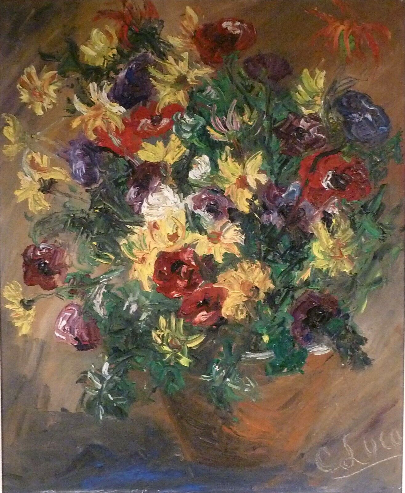 C LUCA! STILL LIFE COMPOSITION WITH FLOWERS IN VASE