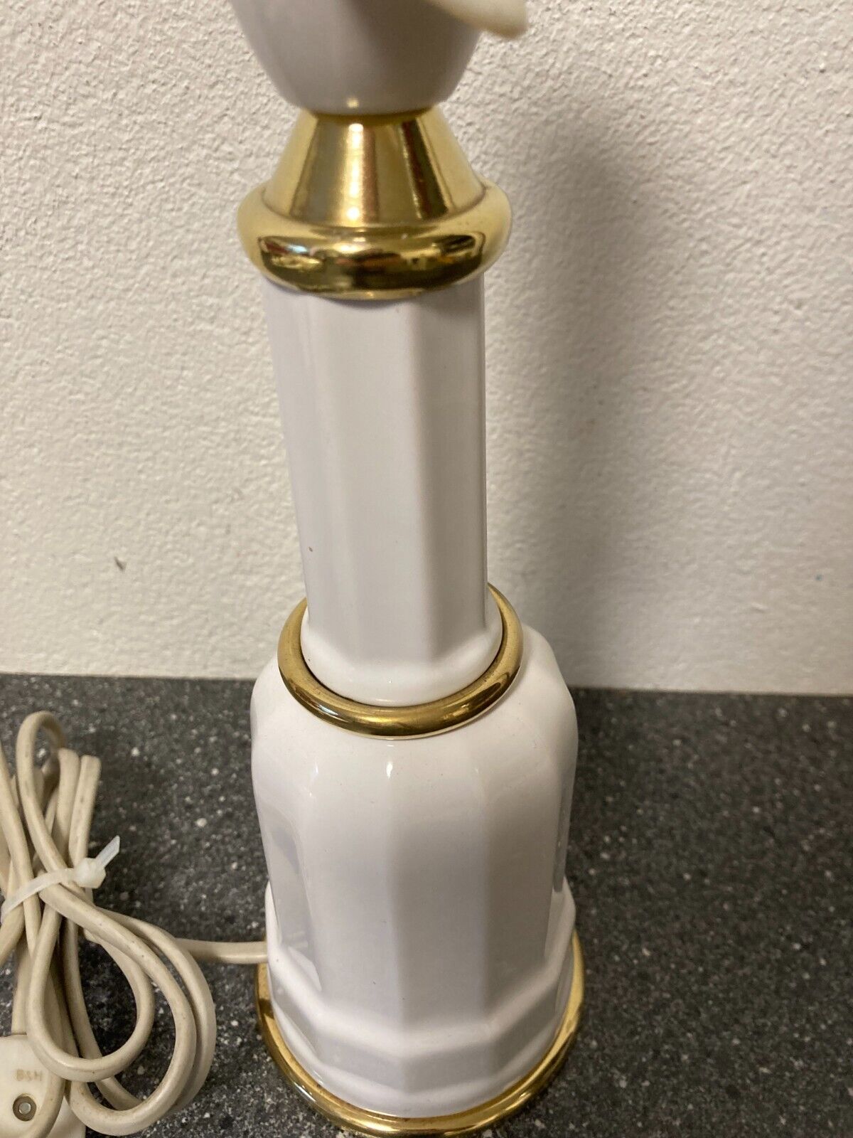 Søholm Heiberg Danish Mid-Century Modern Ceramic Lamp H 29cm White/Gold No Shade