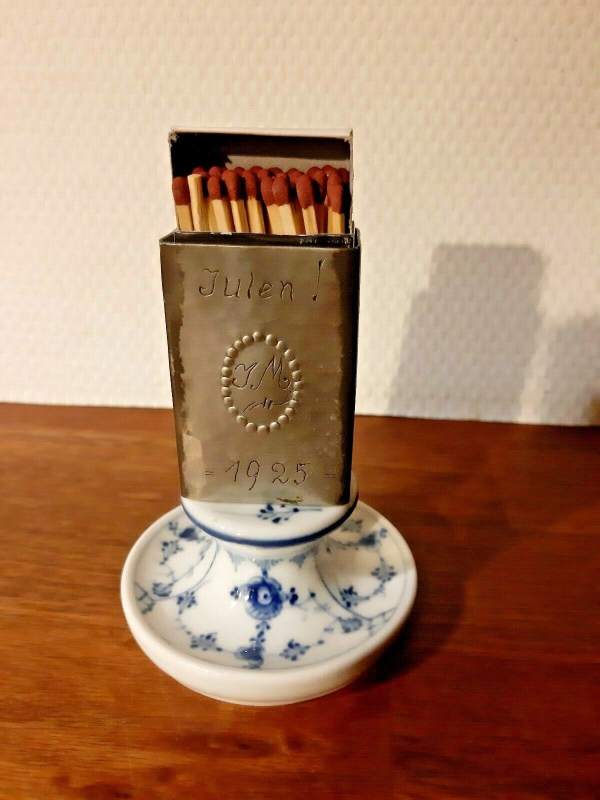 Matchstick Box Holder Blue Traditional 1915-48 Bing  Grondahl Royal Copenhagen