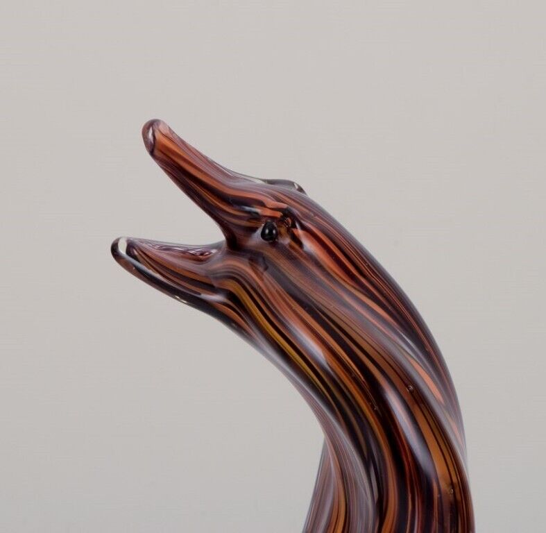 Murano Italy Large sculpture depicting a cobra snake crafted in art glass