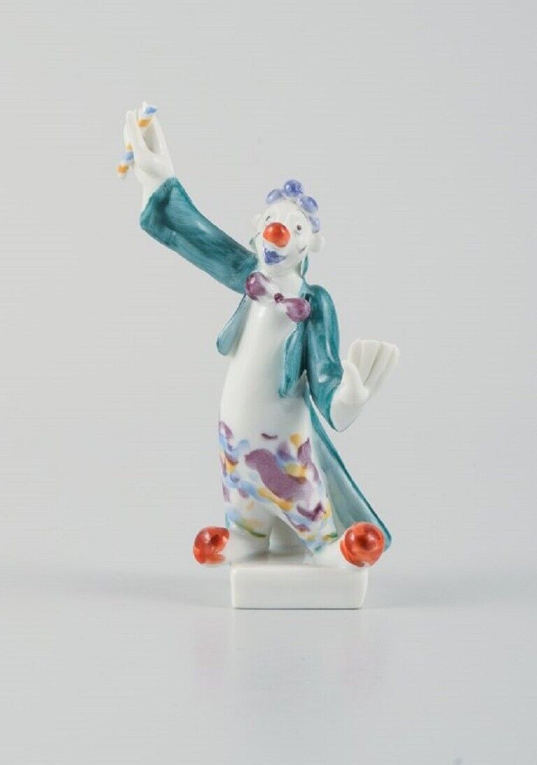 Peter Strang (b1936) for Meissen Figure in hand-painted porcelain Clown