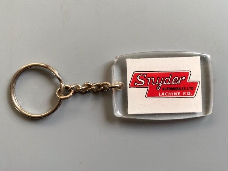 Keychain Key Tag: Snyder Automobiles Lachine PQ Canada Made in Denmark