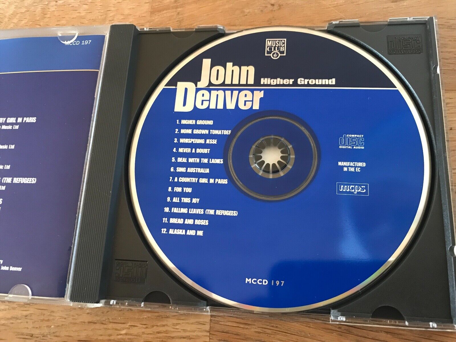 JOHN DENVER "HIGHER GROUND" 12 TRACKS CD ALBUM MUSIC CLUB RECORDS 1990 UK / EEC*