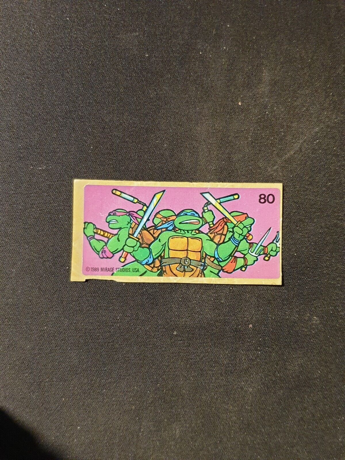 1989 TEENAGE MUTANT NINJA TURTLES Mirage Studios BUBBLE GUM Sticker No 80