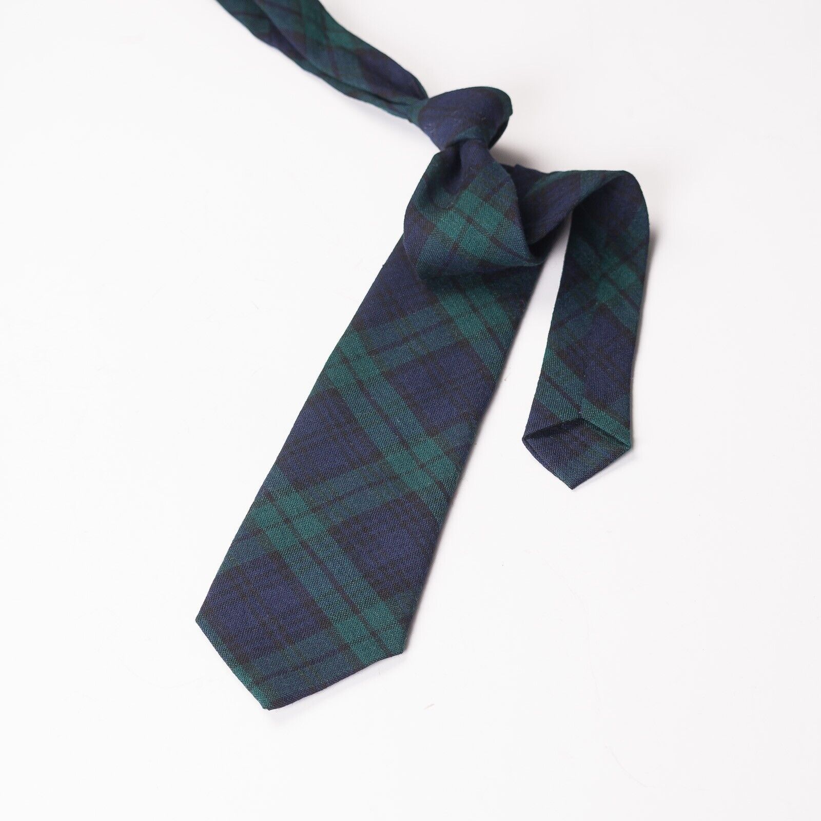 LOCHMARL Blue Green Tartan Check Wool Tie