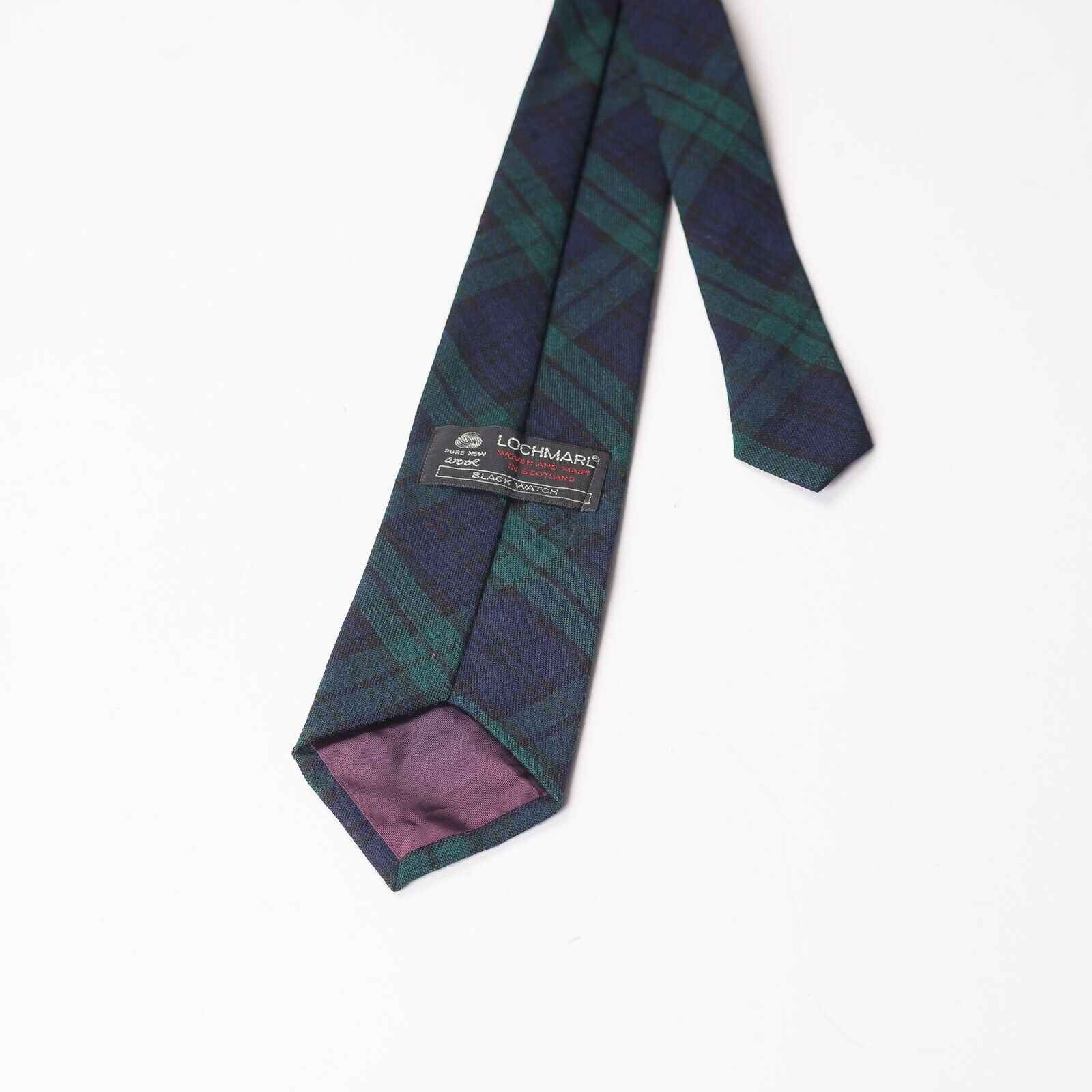 LOCHMARL Blue Green Tartan Check Wool Tie