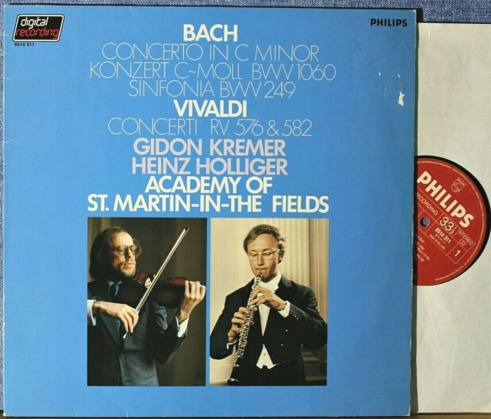 Kremer; Holliger Bach + Vivaldi (Concertos) Philips 6514 311 dig NM