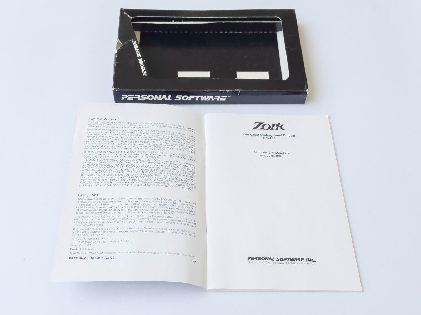 Zork - Personal Software - 1980-81 / Apple II