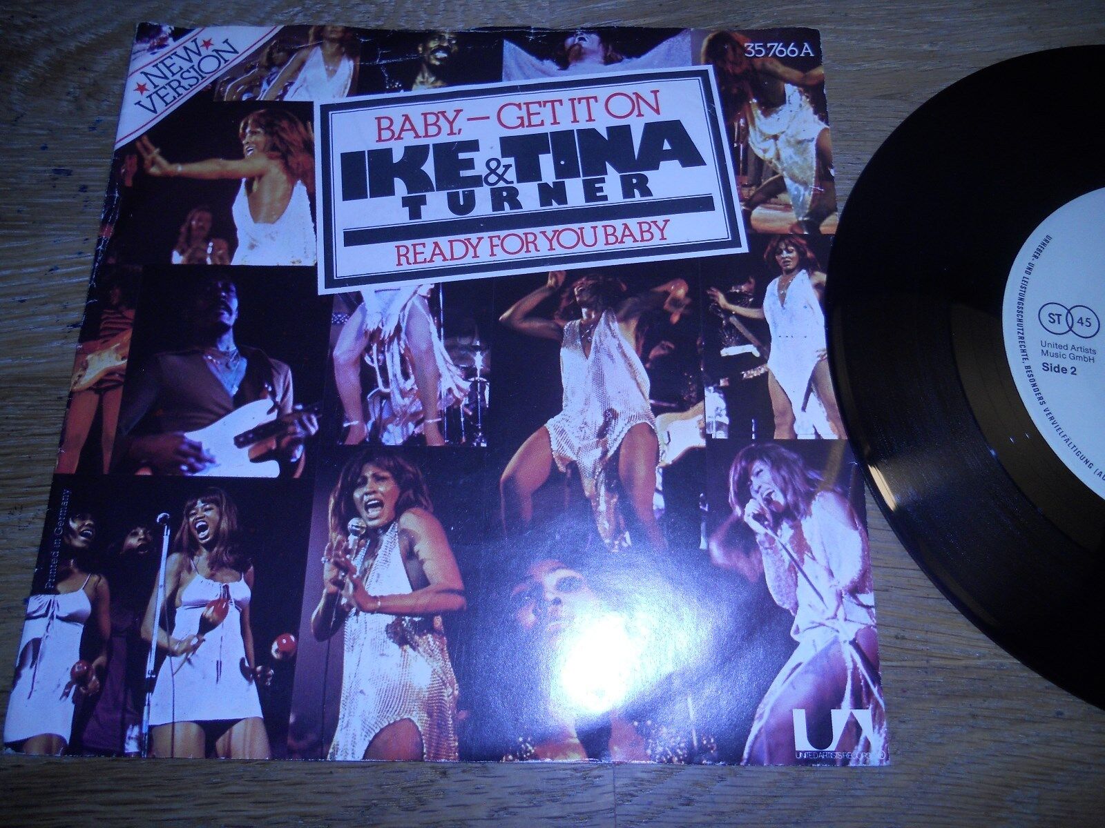 IKE  TINA TURNER "BABY BABY-GET IT ON / READY FOR YOU BABY" 1974 UA RECORDS 7"