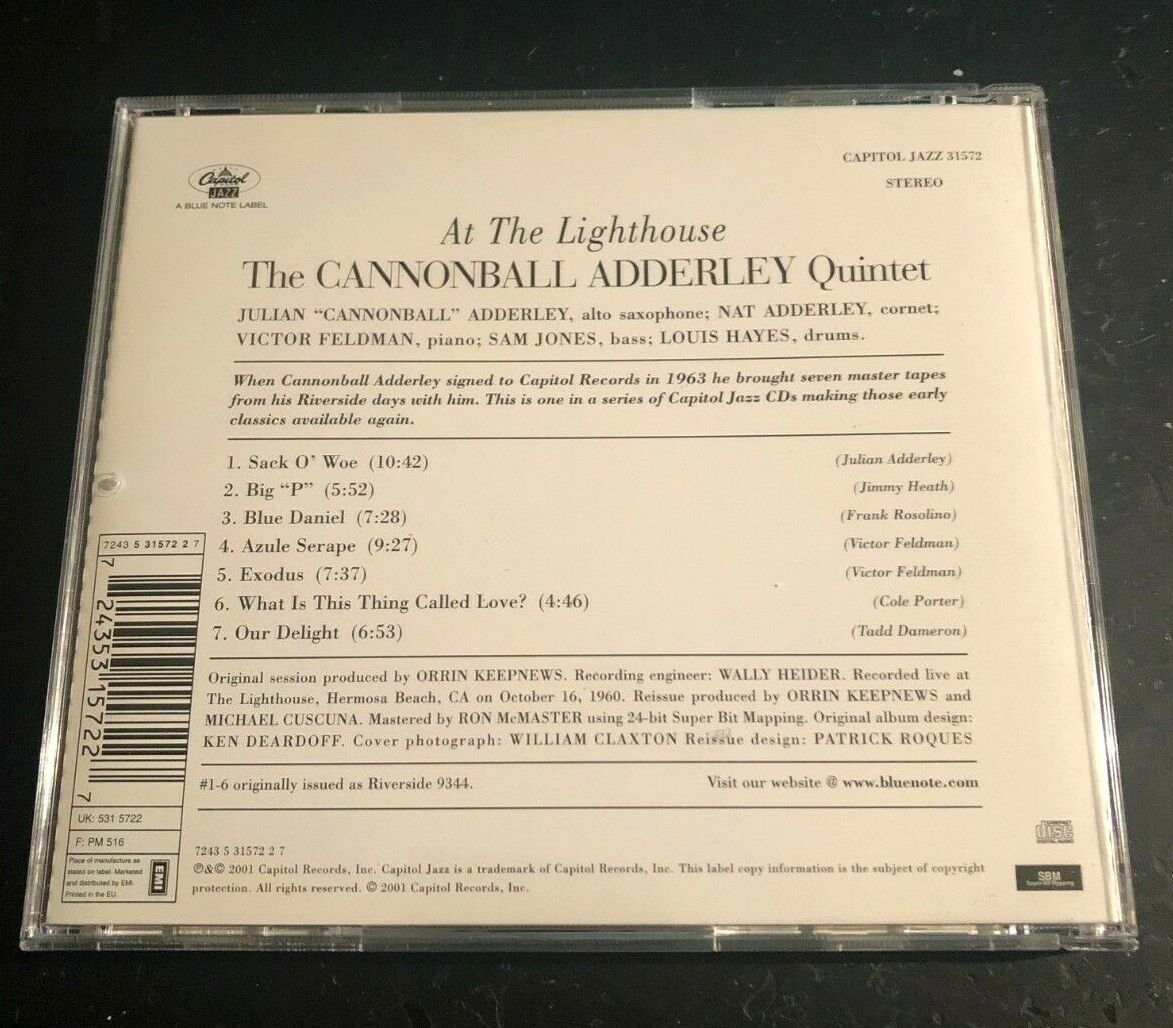 THE CANNONBALL ADDERLEY QUINTET ''AT THE LIGHTHOUSE'' - CD - LIVE RECORDING