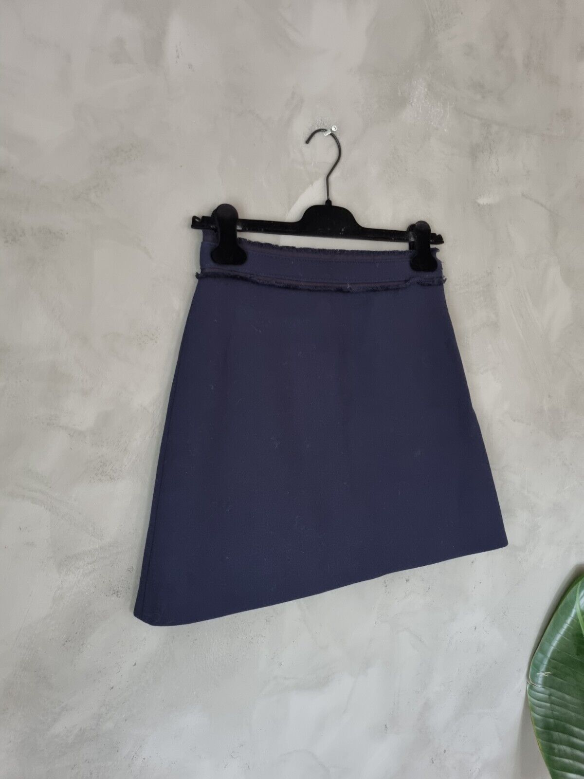 **Miu Miu** Navy Blue Wool Mini Skirt IT42 DE36