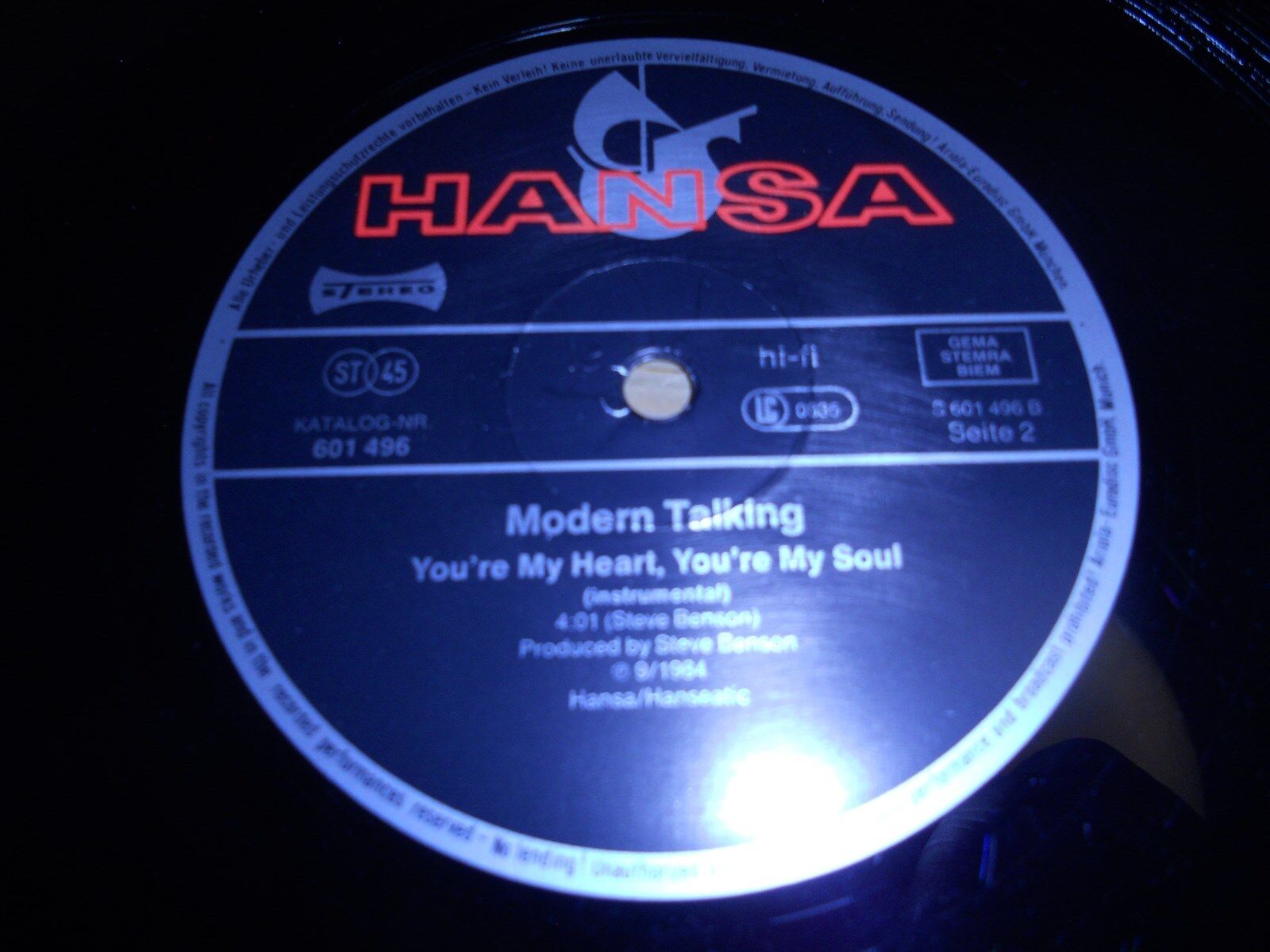 MODERN TALKING "YOURE MY HEART YOURE MY SOUL" 1984 HANSA RECORDS GEMA 12" REMIX