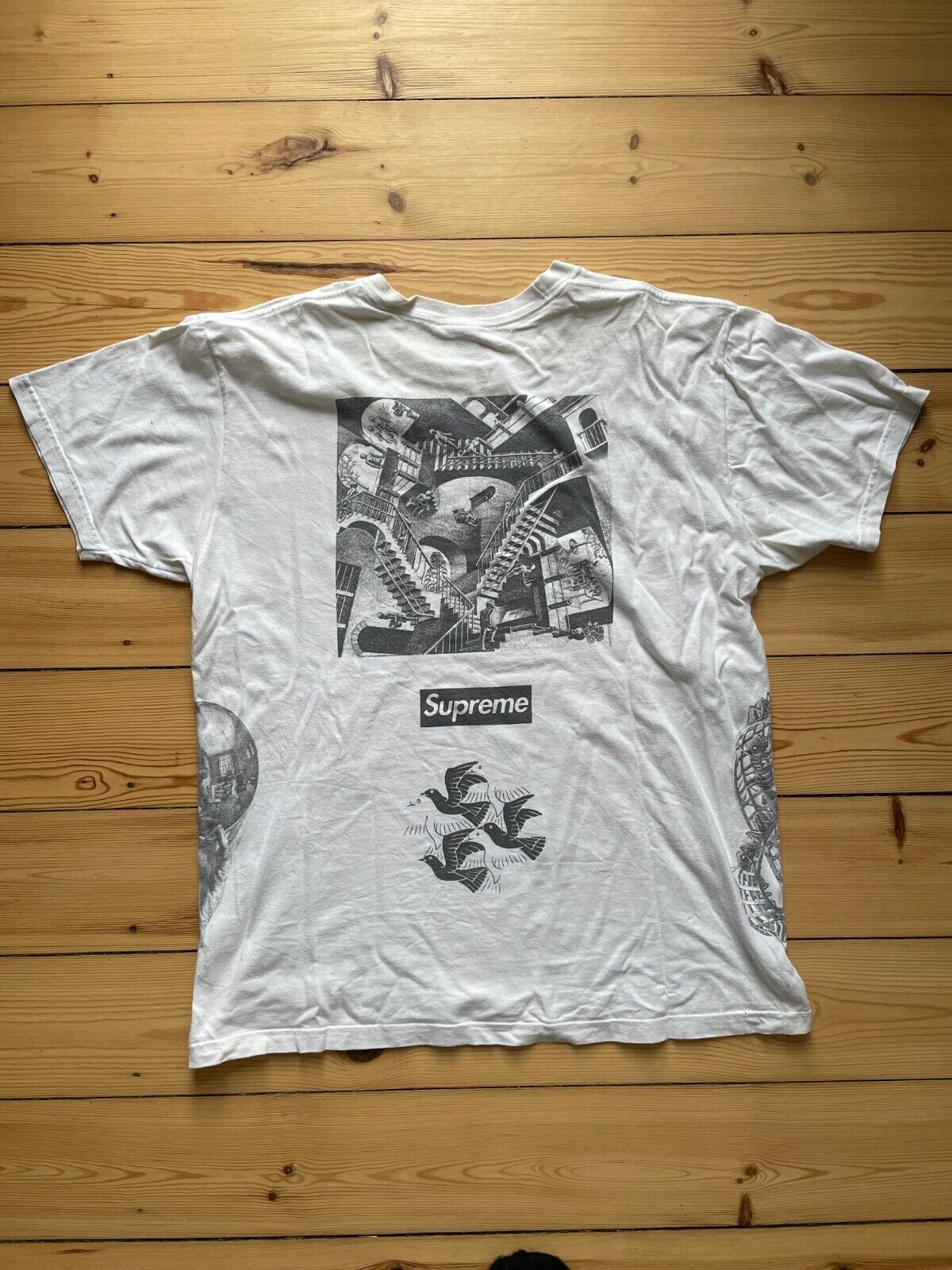 SUPREME MC ESCHER COLLAGE TEE WHITE SS17 SIZE XL