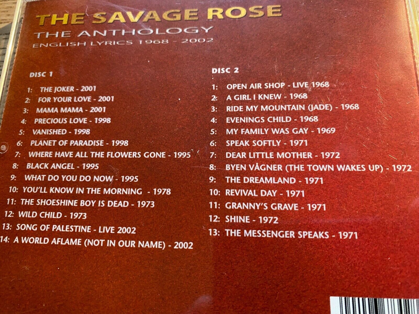 THE SAVAGE ROSE "THE ANTHOLOGY"  2 X CD SET 27 TRACKS 2002 MEGA EDEL RECORDS OOP