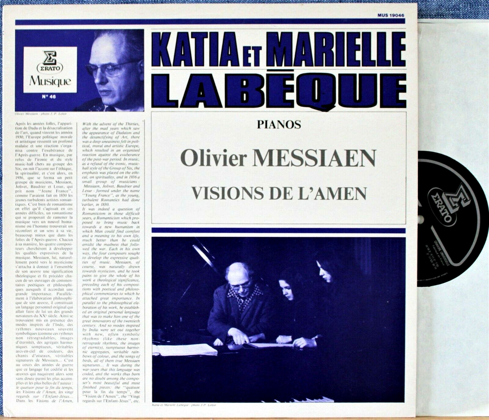 Labèque (x2) Messiaen (Visions de l'amen) Erato MUS 19046 NM