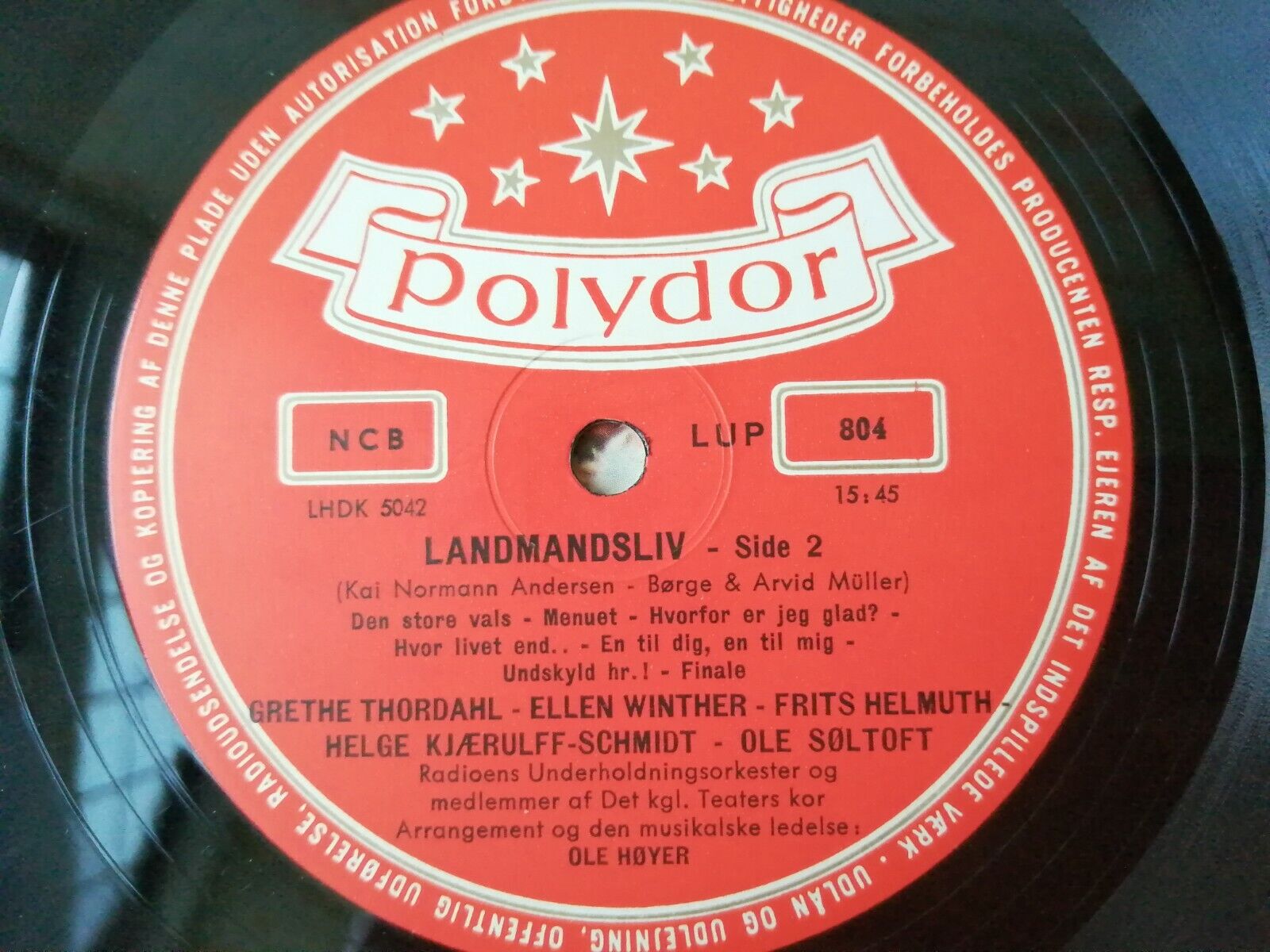 33 1/3 RPM record Danish "Landmandsliv" 1960sKai Normann AndersenPolydor