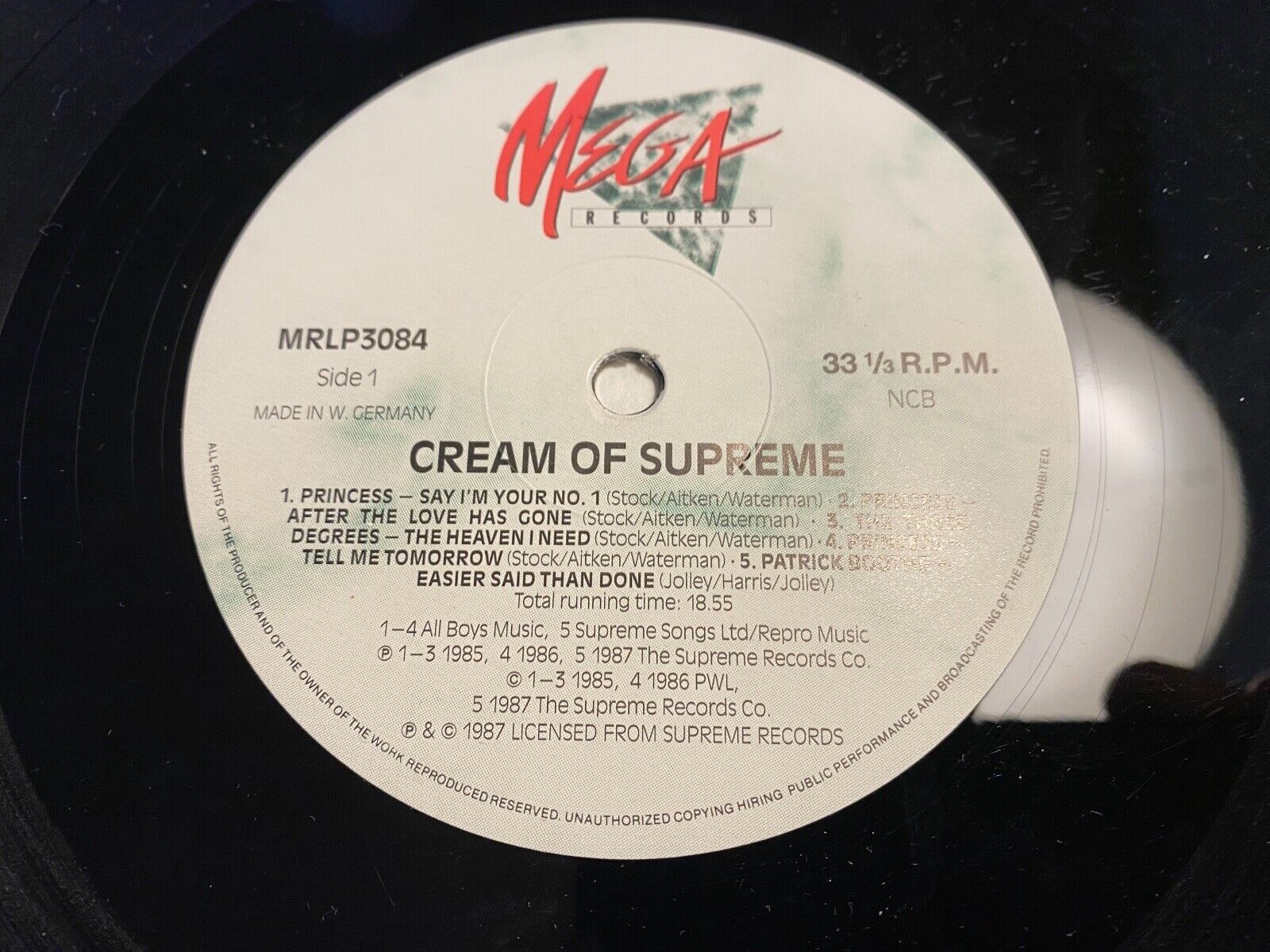 MEL  KIM PRINCESS "THE CREAM OF SUPREME" MEGA RECORDS 1987 10 TRACK LP GERMAN