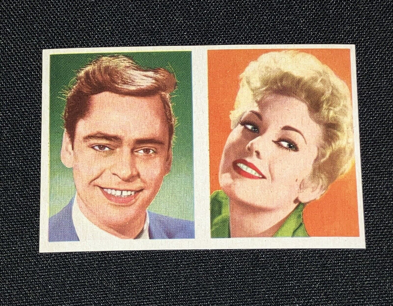 1957 MOVIE STARS UNCUT VINTAGE CARD DANISH VERSION ACTOR KIM NOVAK DIRCH PASSER