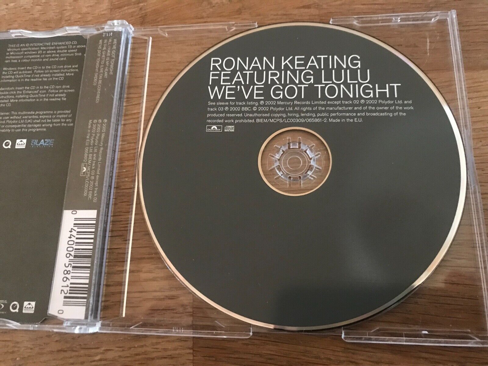 RONAN KEATING  LULU "WE´VE GOT TONIGHT" 3 AUDIO TRACKS + ENHANCED VIDEO TRACK**