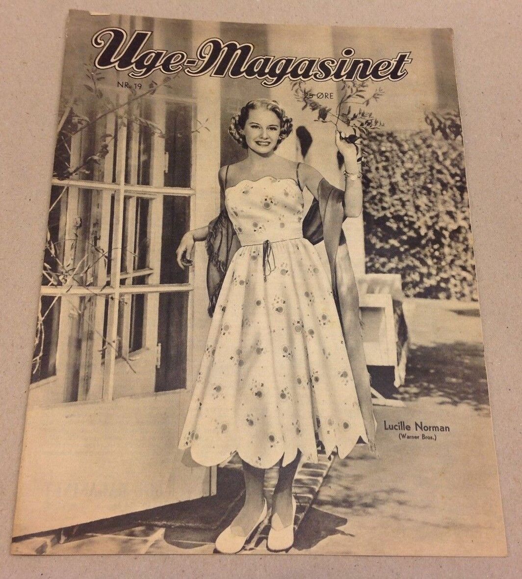 Lucille Norman Warner Bros Front Cover Old Original Vintage Danish Magazine 1952