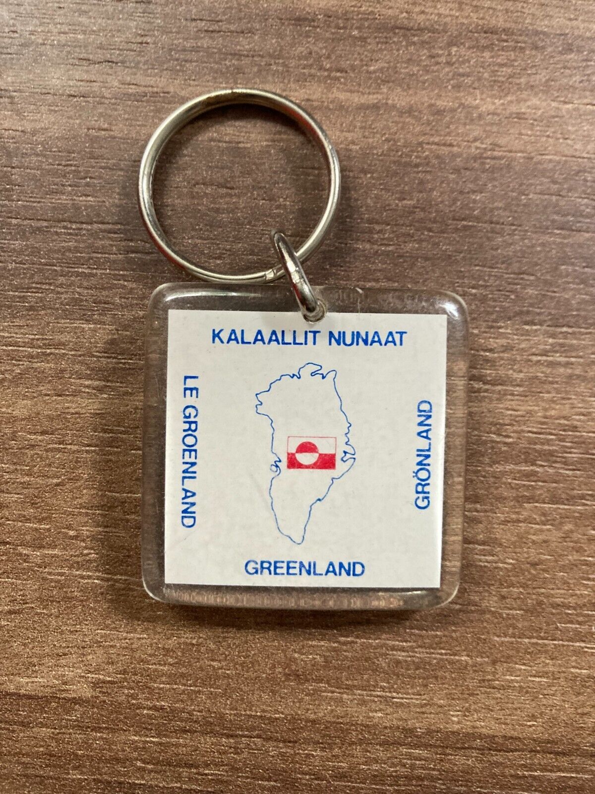 Vintage Greenland Plastic Keychain - Kalaallit Nunaat Souvenir - Land of Man