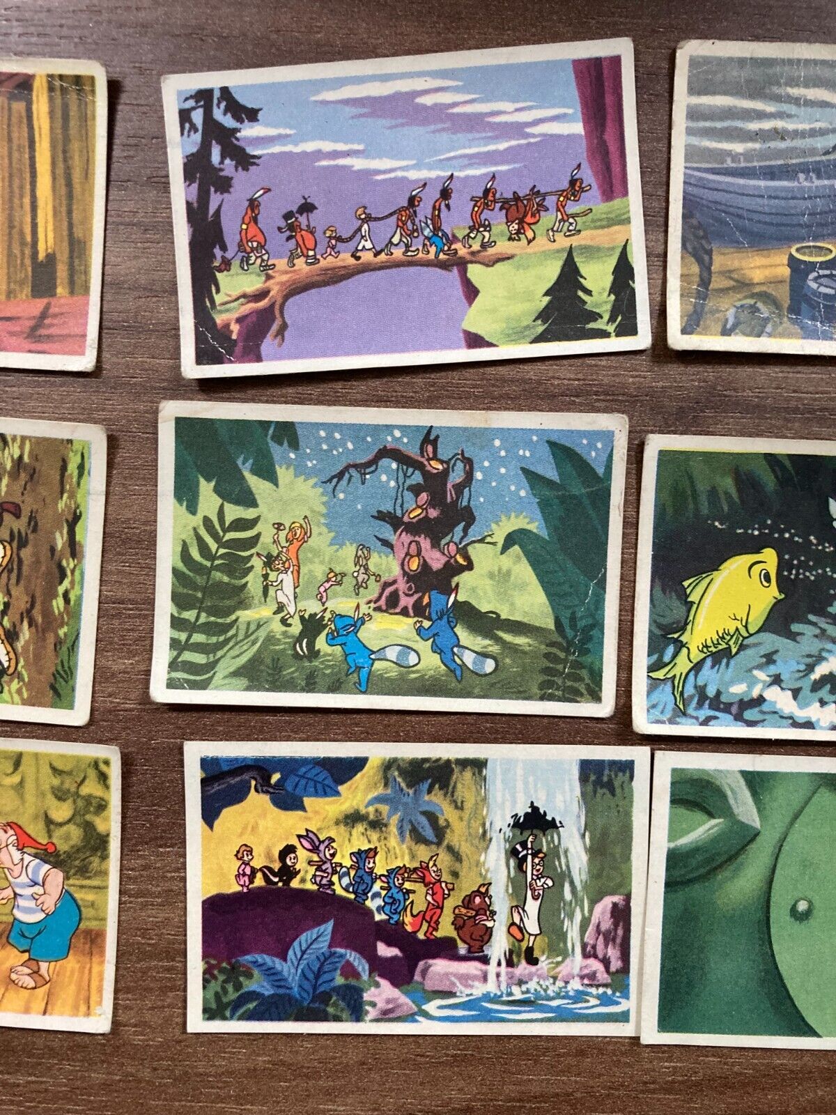 Bundle of 9x Rare Danish "Peter Pan" Trading Cards Disney Richs (1953)