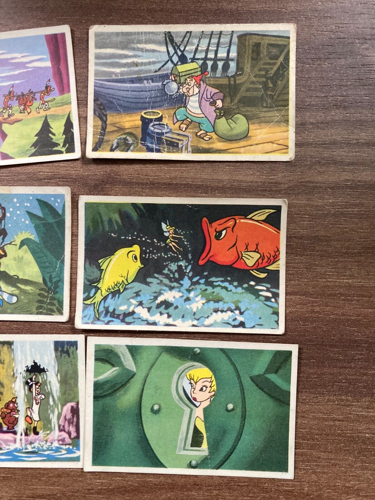 Bundle of 9x Rare Danish "Peter Pan" Trading Cards Disney Richs (1953)