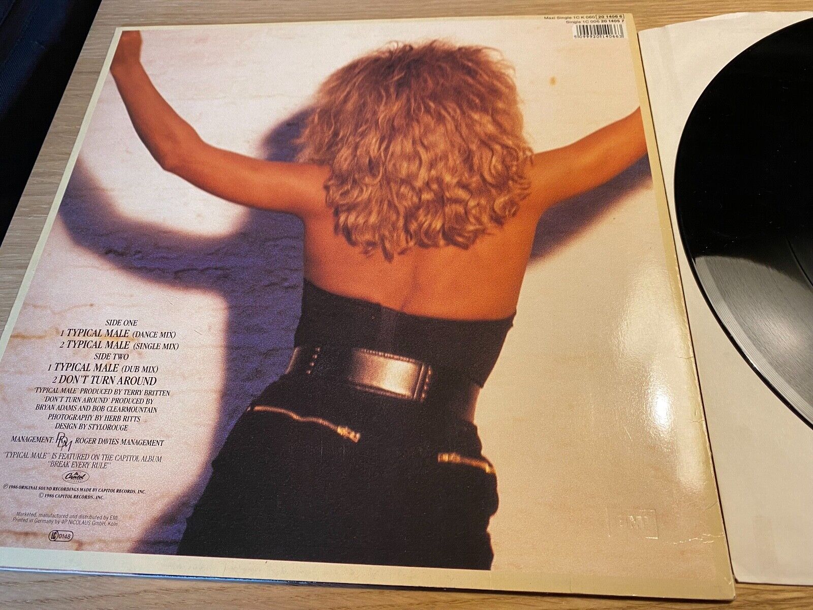 TINA TURNER "TYPICAL MALE" EXTENDED REMIXES 1986 CAPITOL RECORDS GERMAN PRESSING