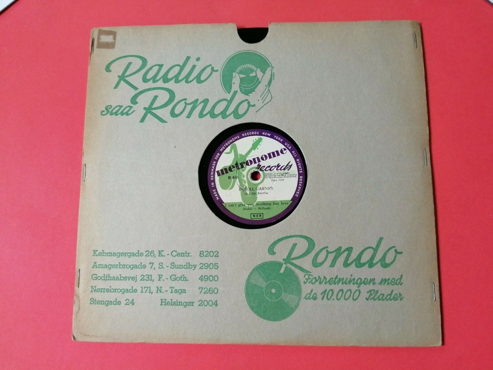 78 rpmERROLL GARNERFlamingo/I Can't Give You Anything But LoveMetronome 1952