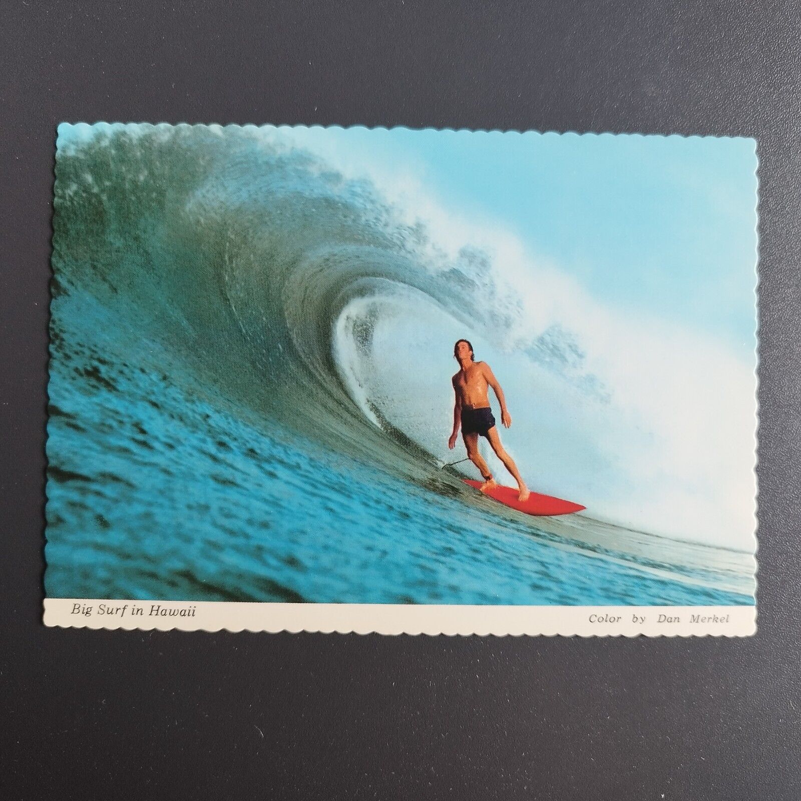 Postcard Hawaii Big surf in Hawaii Pat Conroy at Honolua Bay - Unposted