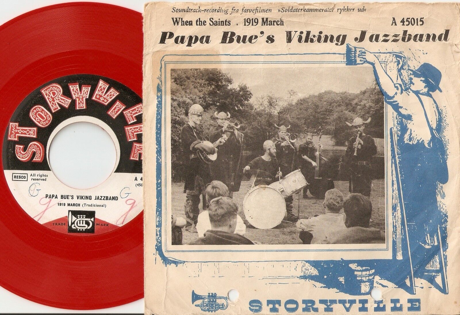 PAPA BUE`S VIKING JAZZ BAND WHEN THE SAINTS DANISH 45+PS 1959 NEW ORLEANS JAZZ