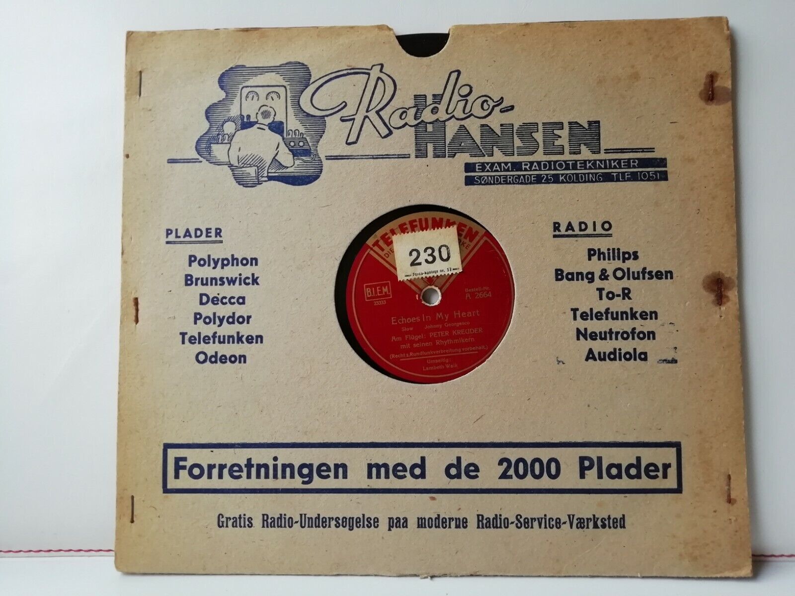 78 rpmPETER KREUDER mit seinen RhytmikernEchoes In My HeartTelefunken