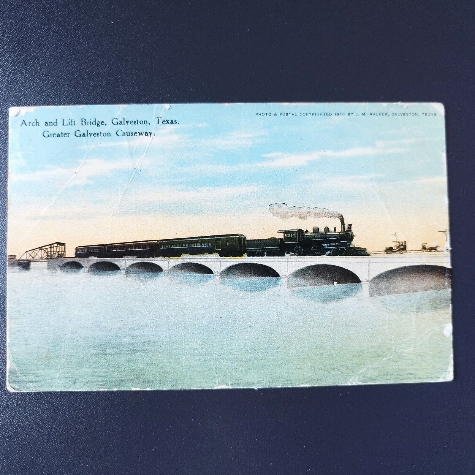 TexasTrain on Arch and Lift Bridge  Greater Galveston Causeway 1910