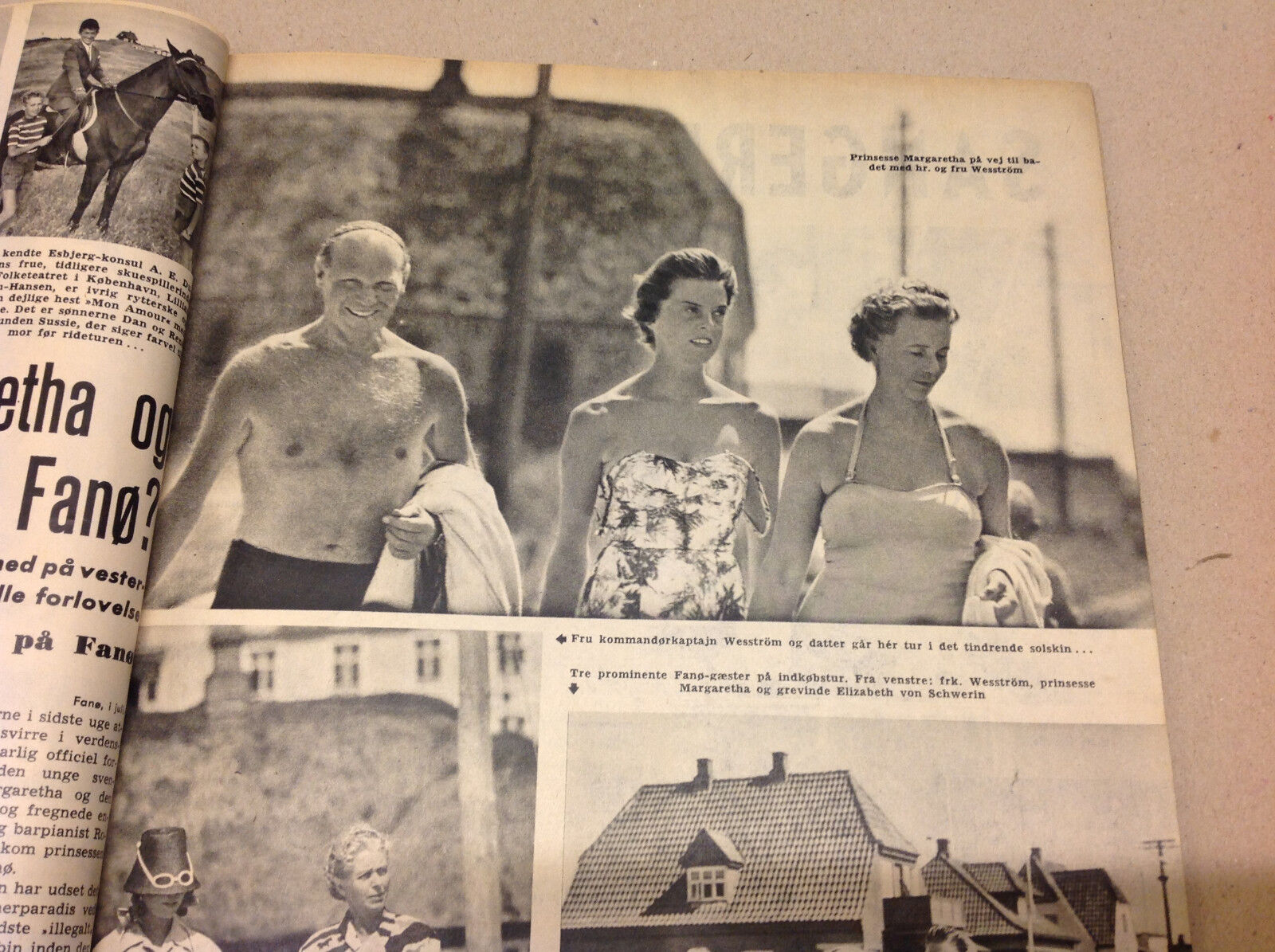 PRINCESS MARGARETHA OF SWEDEN AND FRIENDS DENMARK VISIT ON Danish Magazine 1958