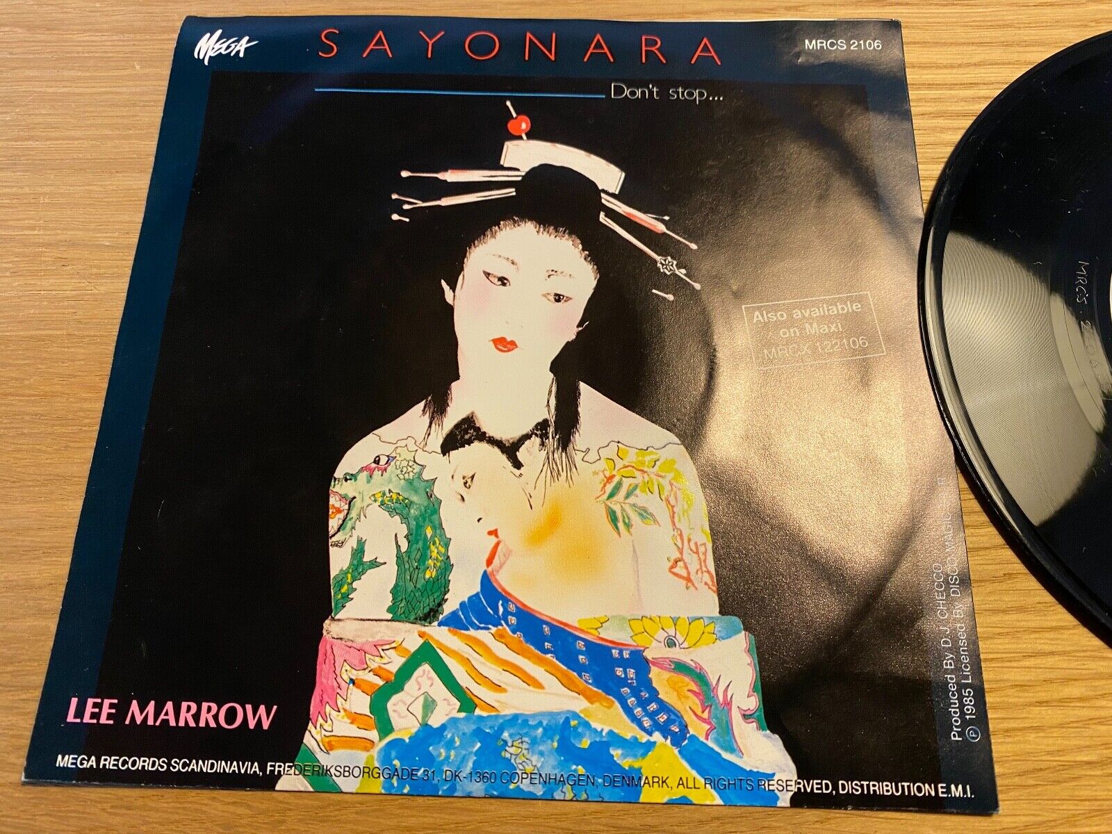 LEE MARROW "SAYONARA (DON´T STOP)" 1985 MEGA RECORDS NCB 45 RPM DENMARK/GERMANY*