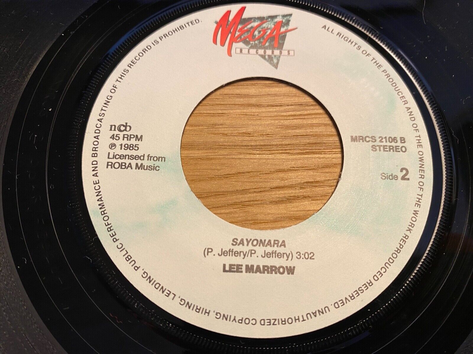 LEE MARROW "SAYONARA (DON´T STOP)" 1985 MEGA RECORDS NCB 45 RPM DENMARK/GERMANY*