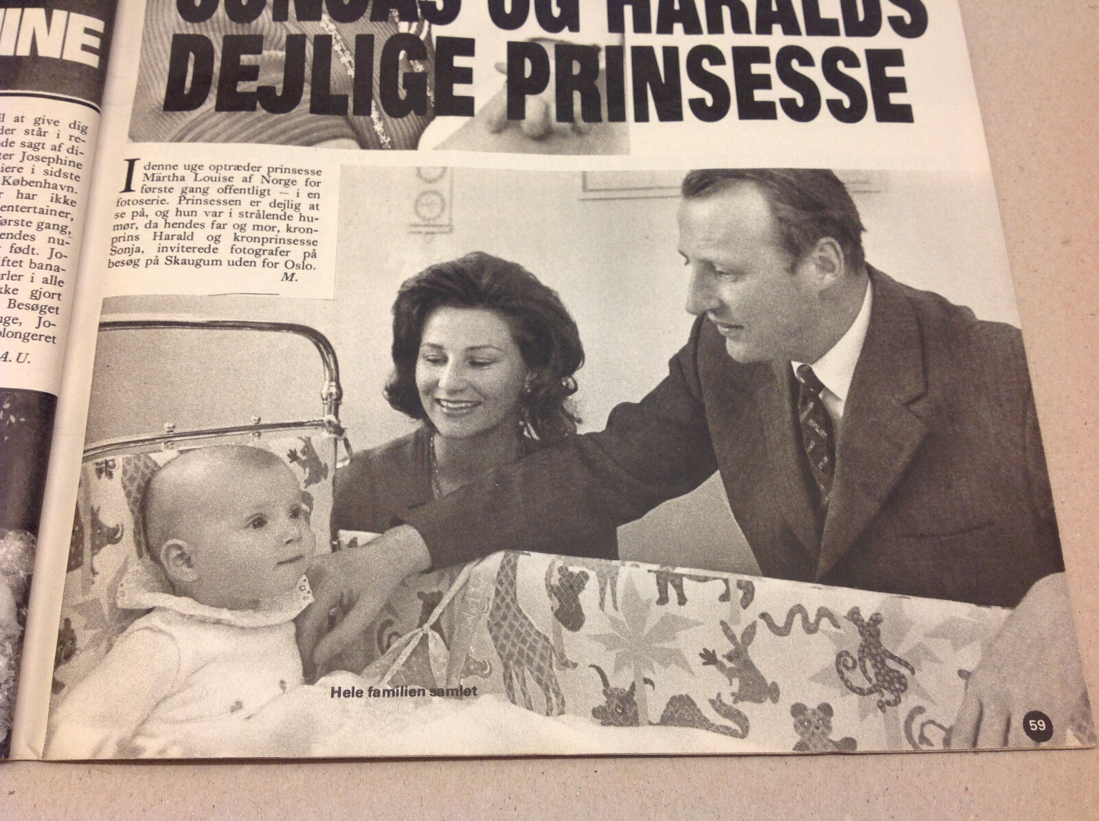 QUEEN SONJA KING HARALD EARLY PHOTOS MÄRTHA LOUISE BIRTH ON Danish Magazine 1972