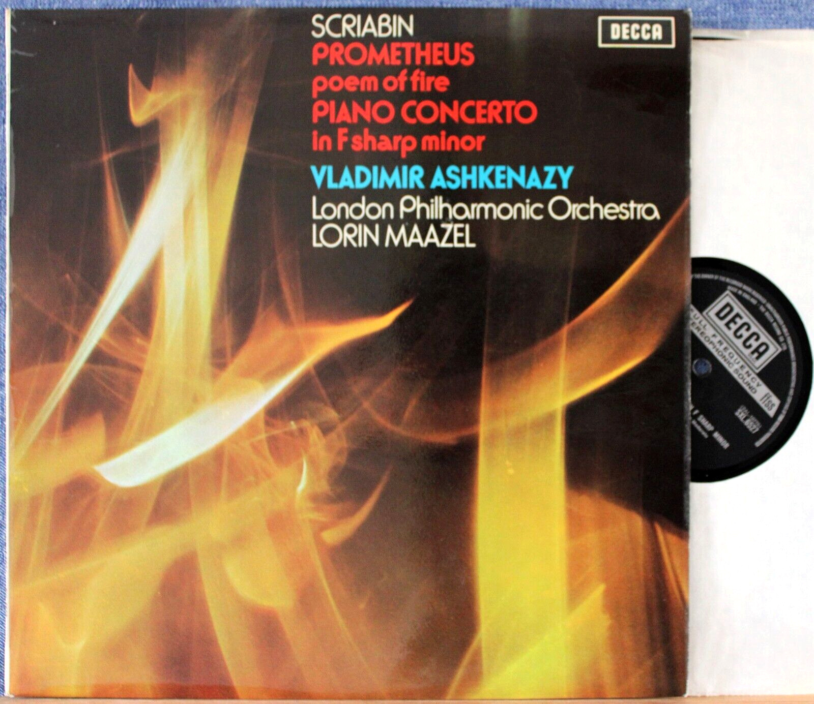 Ashkenazy: Maazel Scriabin (Piano concerto 1; Prometheus) Decca SXL 6527 NM