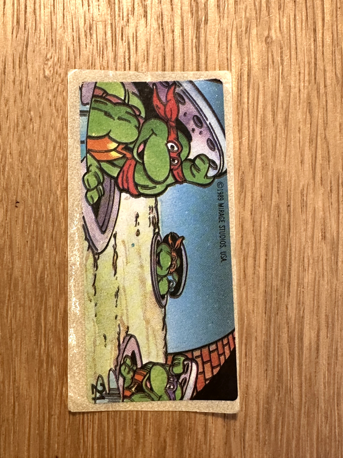 TEENAGE MUTANT NINJA TURTLES 1989 Mirage Studios BUBBLE GUM Sticker No 21