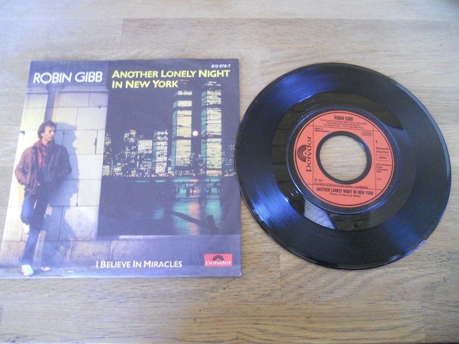 ROBIN GIBB ANOTHER LONELY NIGHT IN NEW YORK / I BELEIVE IN MIRACLES 1983 POLYDOR