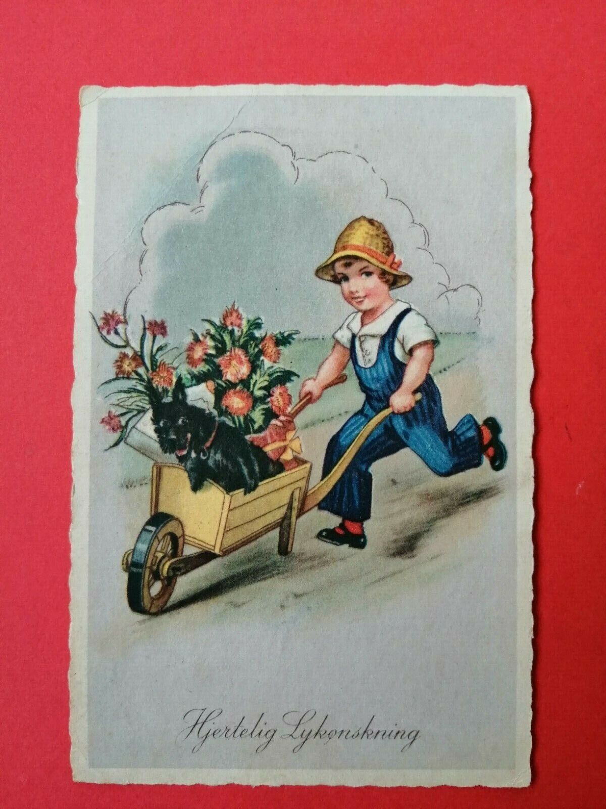 Vintage collectable Danish Birthday card posted in 1942