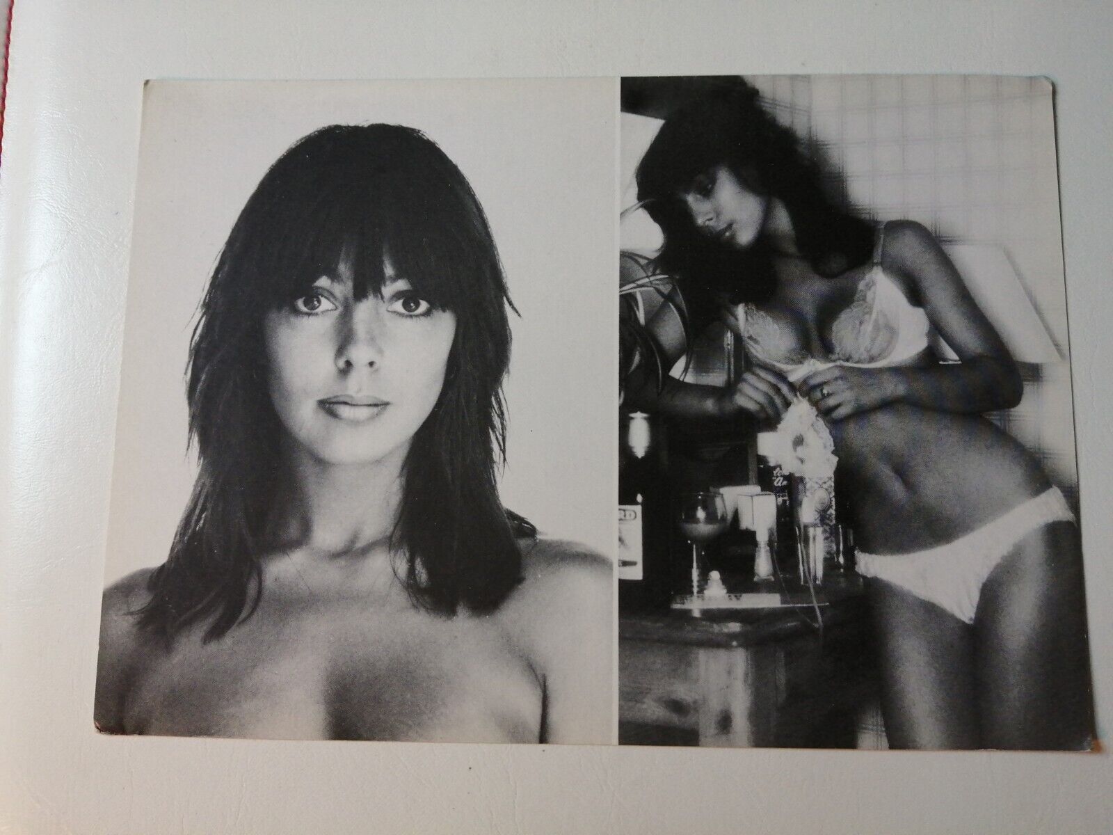 Vintage  English  model comp card from 1970s/1980s Nicki Debuse