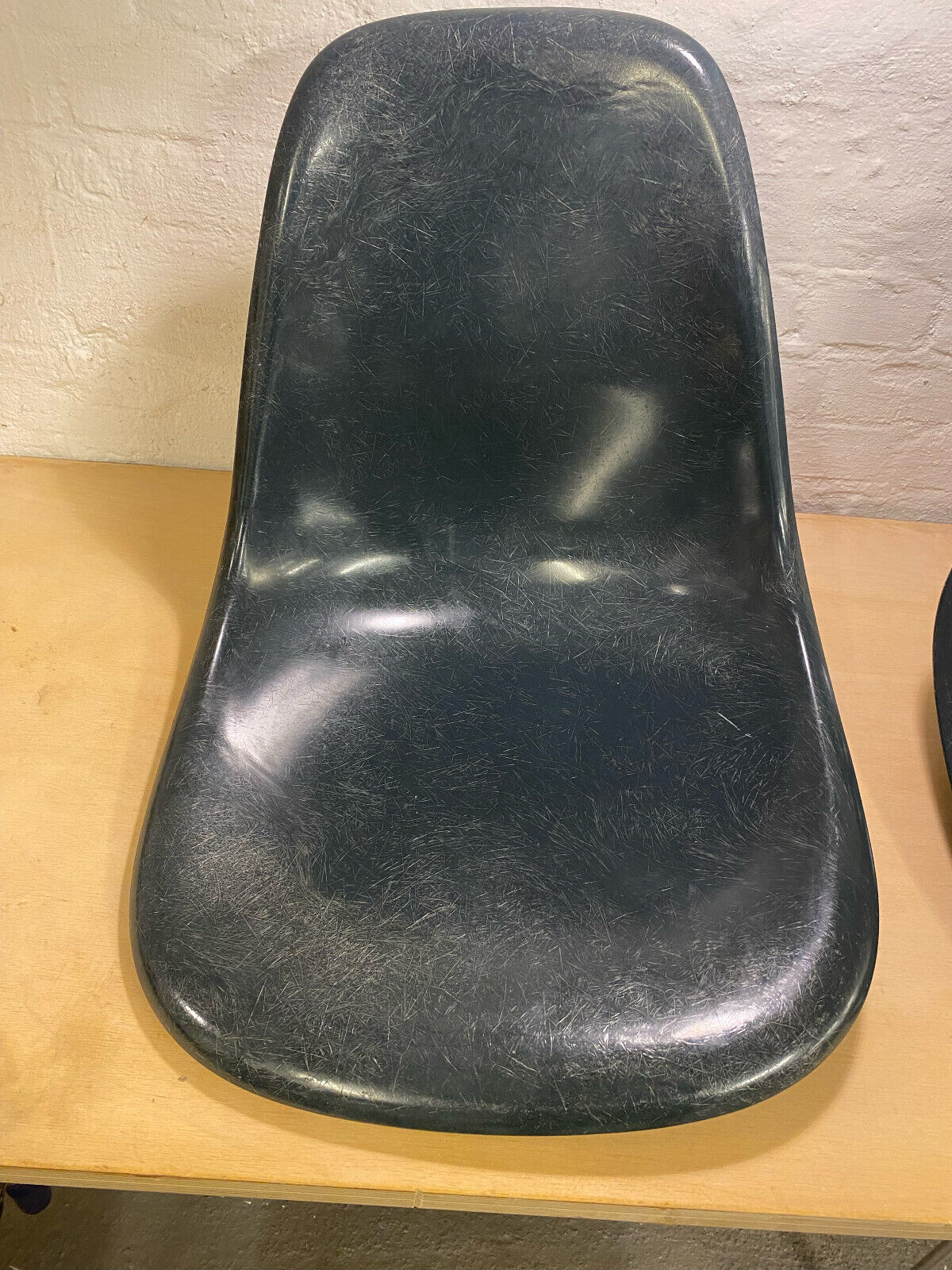 2 x Eames Fibreglass Shell NAVY BLUE Herman Miller Vitra Chair Sidechair