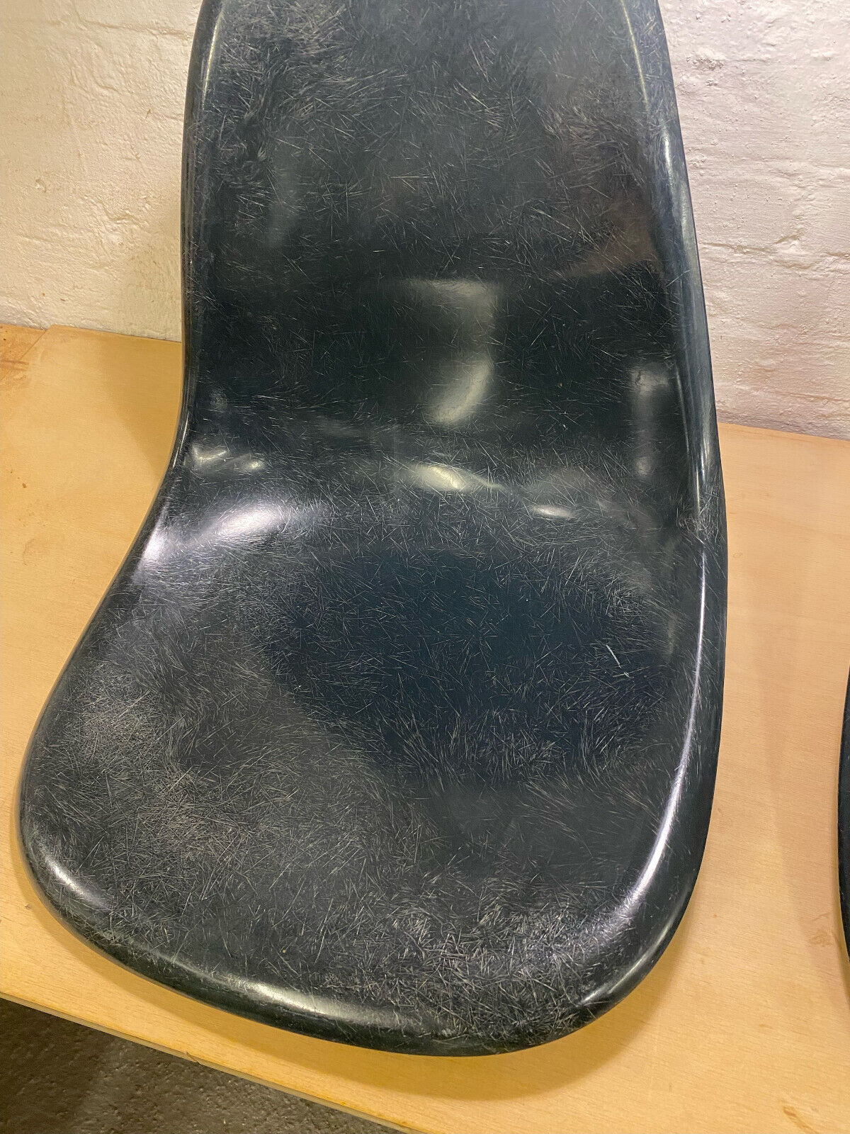 2 x Eames Fibreglass Shell NAVY BLUE Herman Miller Vitra Chair Sidechair