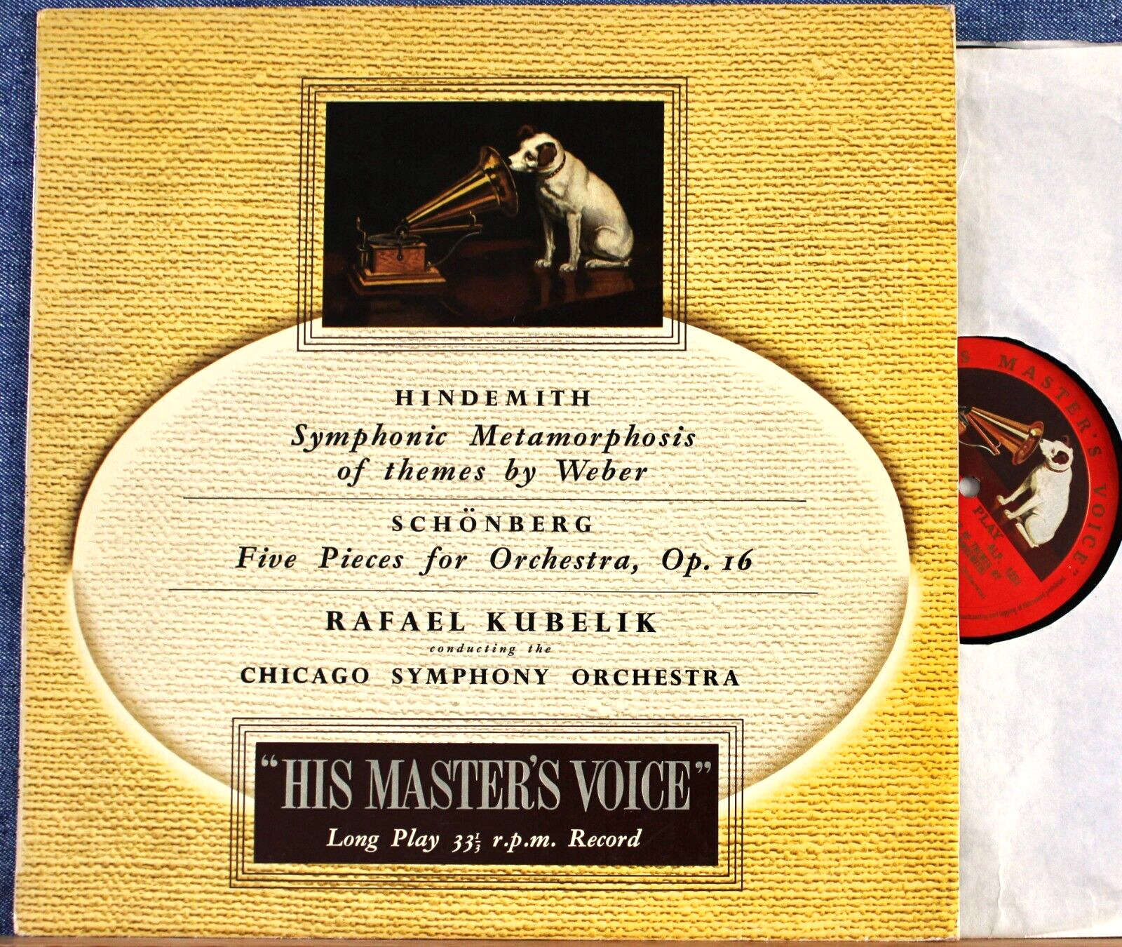 Kubelik Hindemith (Metamorphosen) + Schönberg (Five Pieces) HMV ALP 1251 NM