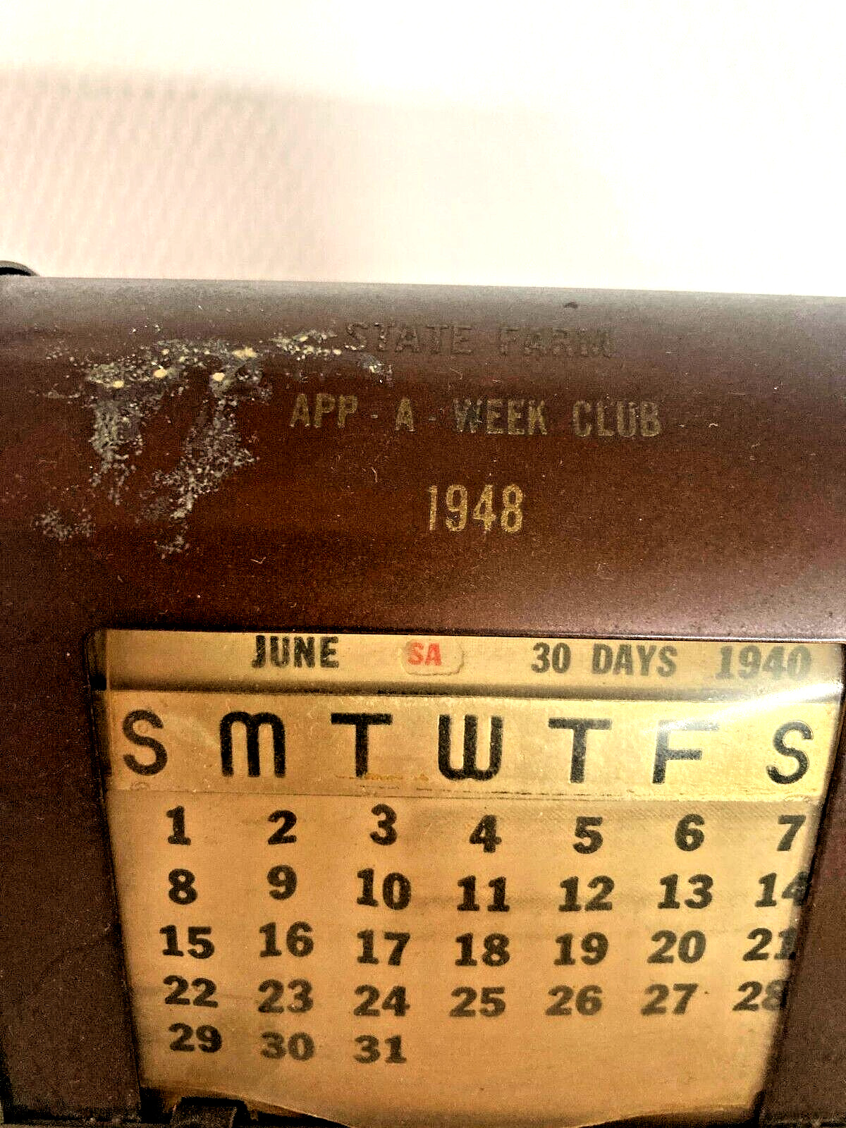 VINTAGE DECO 1940-1975 DESK TOP CALENDAR BATES DATE FINDER - BLADE RUNNER PROP!