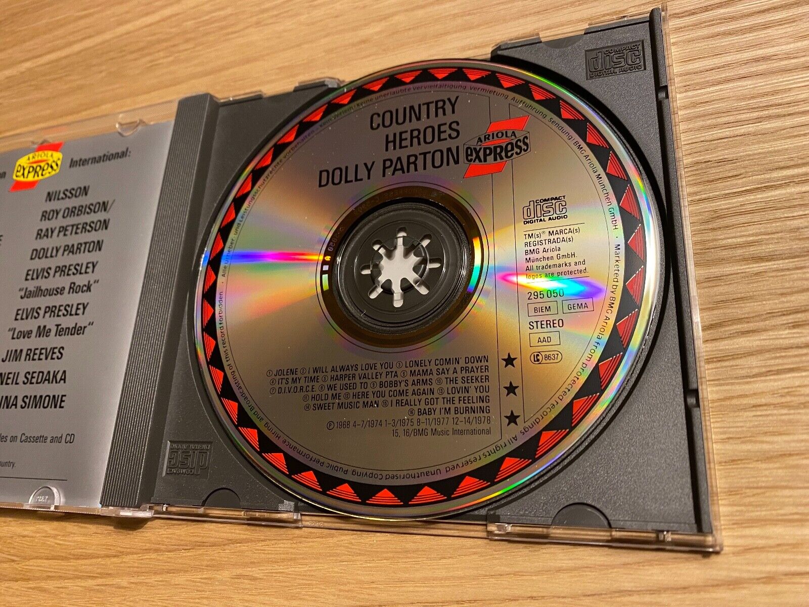 DOLLY PARTON "COUNTRY HEROES" W GERMAN PRESS CD ALBUM 1989 ARIOLA EXPRESS SONGS