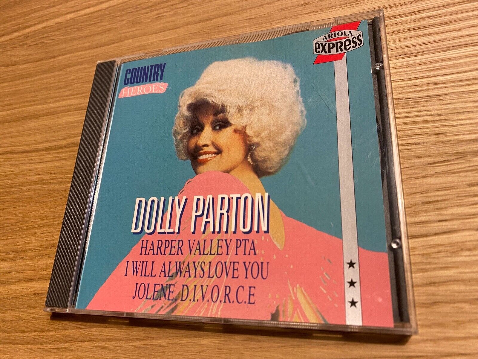 DOLLY PARTON "COUNTRY HEROES" W GERMAN PRESS CD ALBUM 1989 ARIOLA EXPRESS SONGS