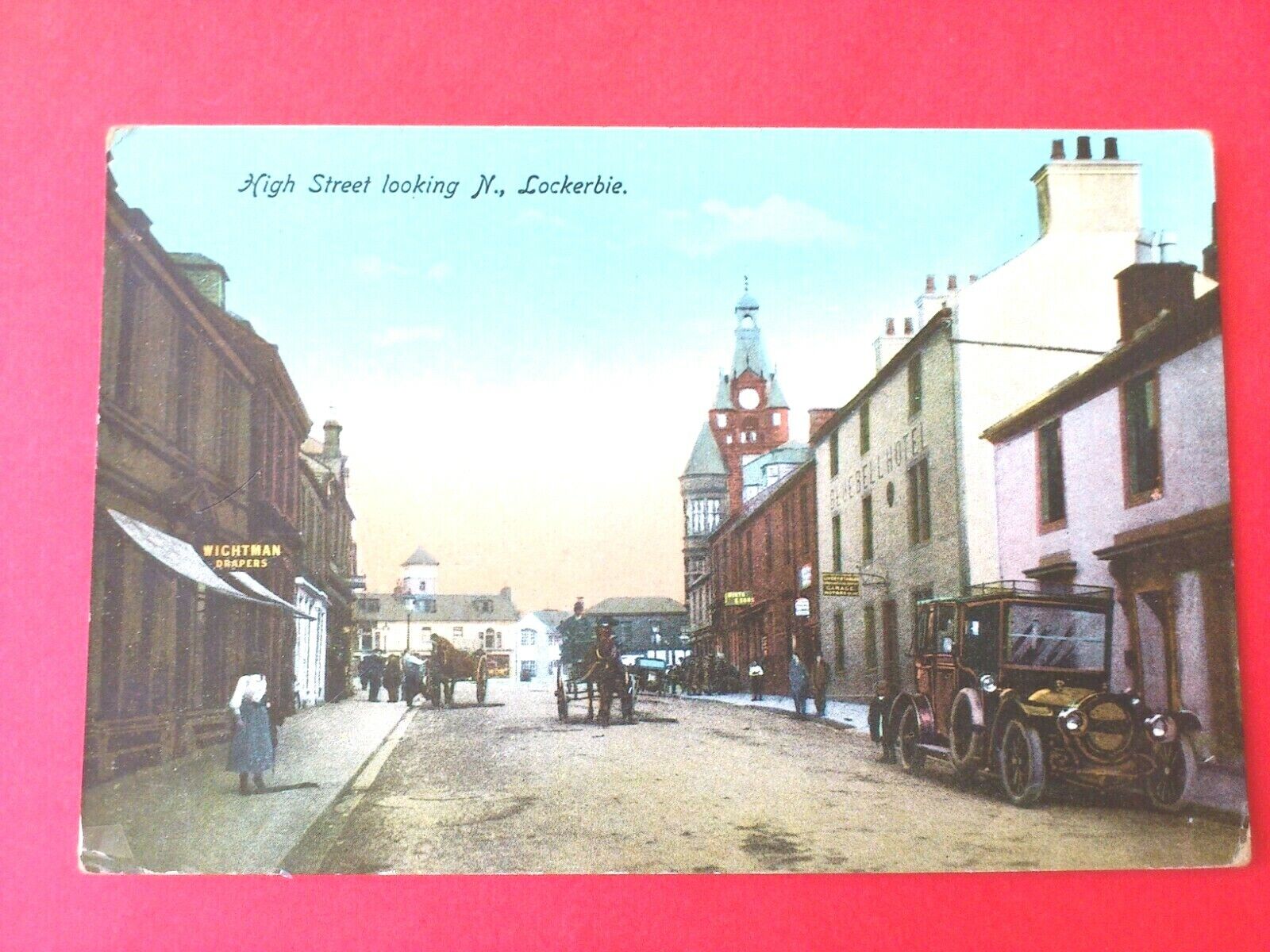 Antique PostcardScotlandHigh Street looking NorthLockerbieca 1910