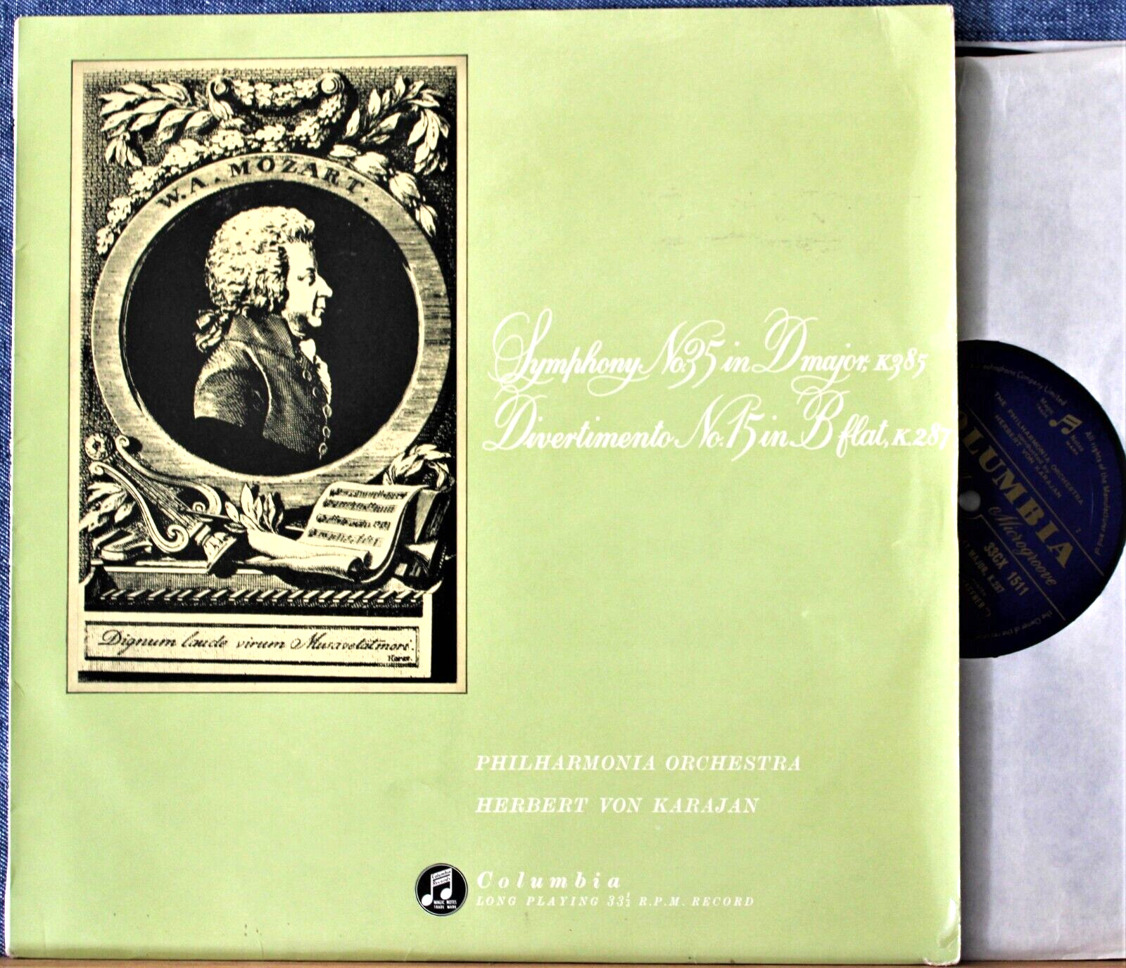 Karajan Mozart (Symphony 35; Divertimento 15) Col 33CX 1511 NM